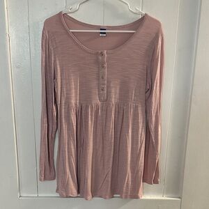 Old Navy Dusty Pink Long Sleeve Maternity Blouse